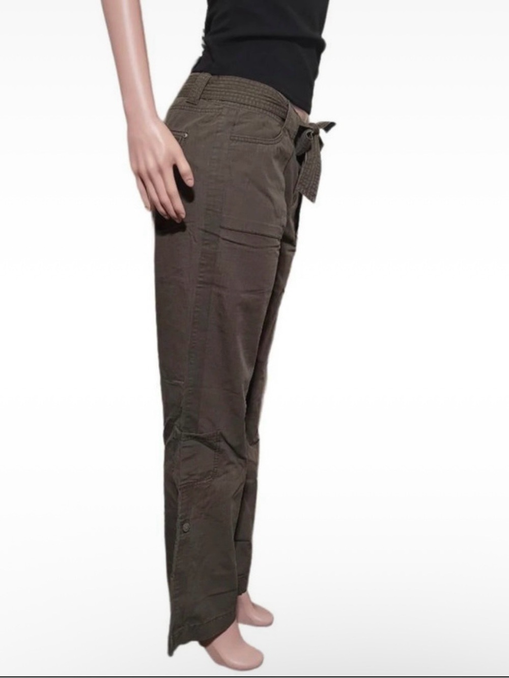 Pulp Women’s Olive Tie-Waist Cargo Pants 8/M - Picture 4 of 8